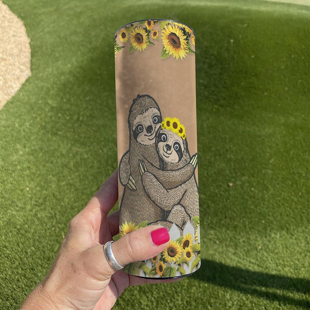 Gearhuman 3D Sloth Sunflower Custom Tumbler GB28121 Tumbler