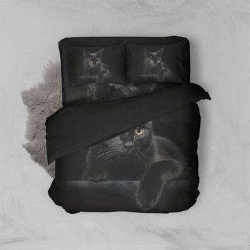 Gearhumans 3D Black Cat Bedding Set