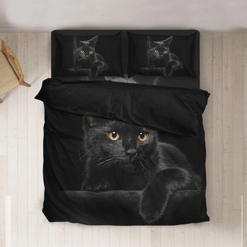 Gearhumans 3D Black Cat Bedding Set