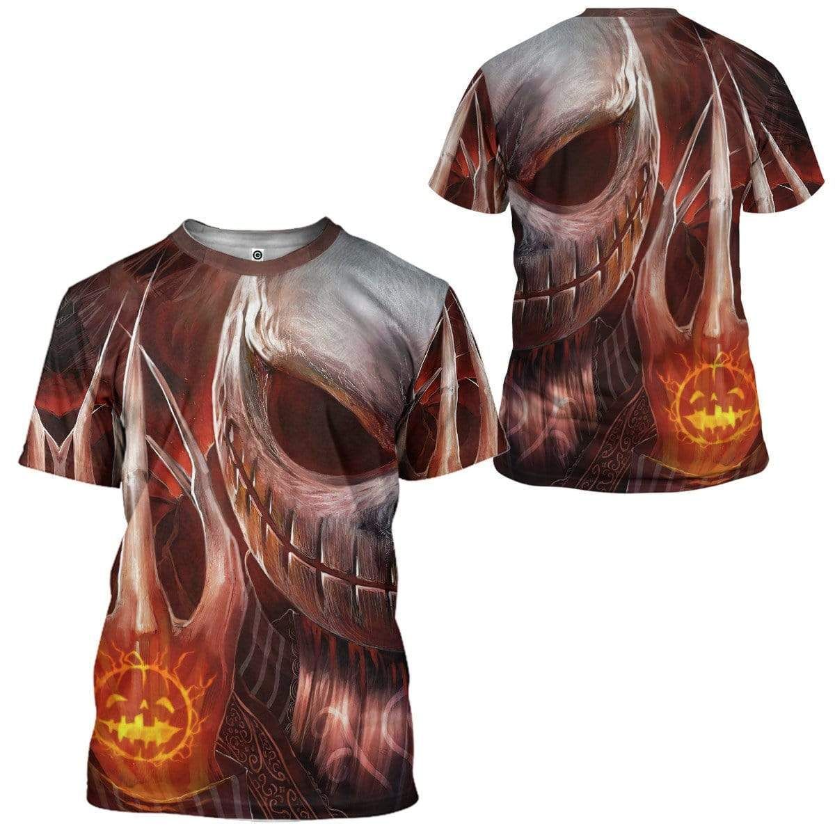 Gearhuman 3D Jack Skellington Pumpkin Halloween Custom Tshirt Apparel GV20086 3D T-shirt