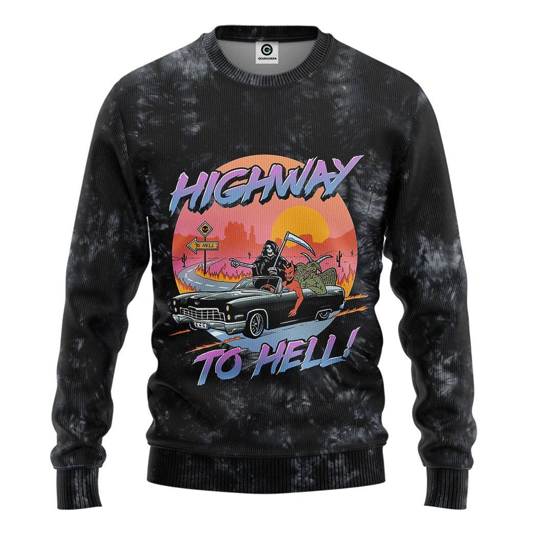 Gearhuman 3D Highway To Hell Custom Sweatshirt Apparel GW05103 Sweatshirt Sweatshirt S