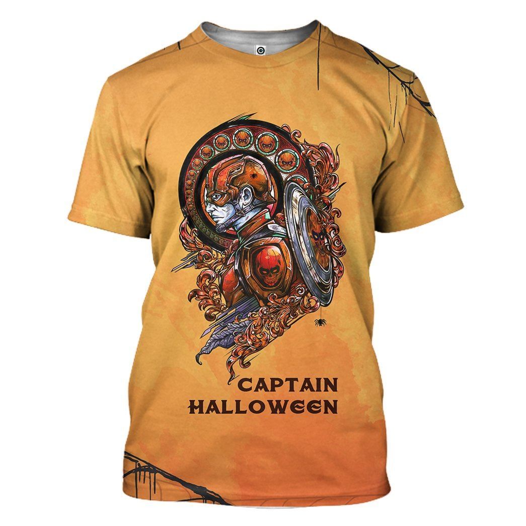 Gearhuman 3D Captain Halloween Custom Tshirt Apparel GJ02102 3D T-shirt T-Shirt S