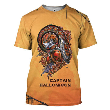 Gearhumans 3D Captain Halloween Custom Tshirt Apparel