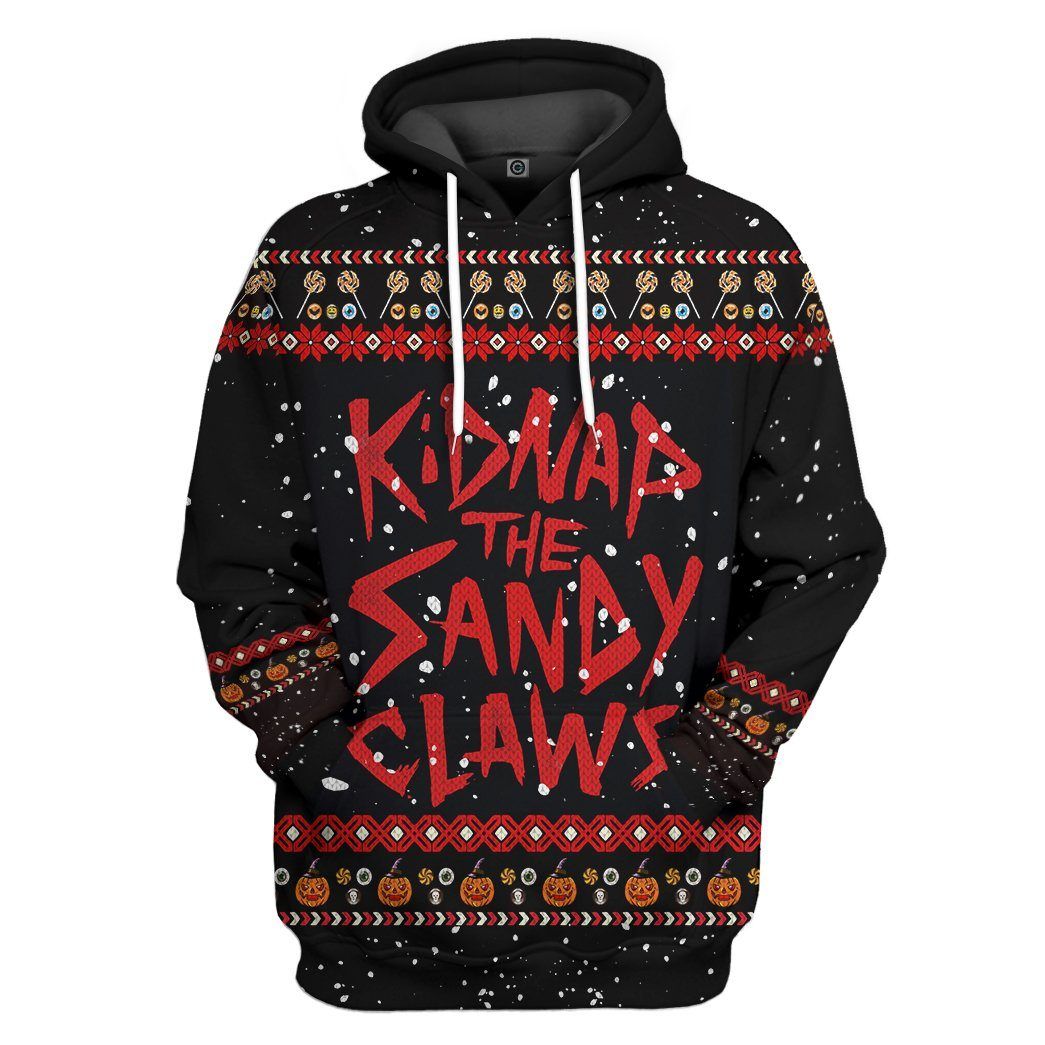 Gearhuman 3D Kidnap The Sandy Claws Ugly Custom Hoodie Apparel GN14091 3D Custom Fleece Hoodies Hoodie S