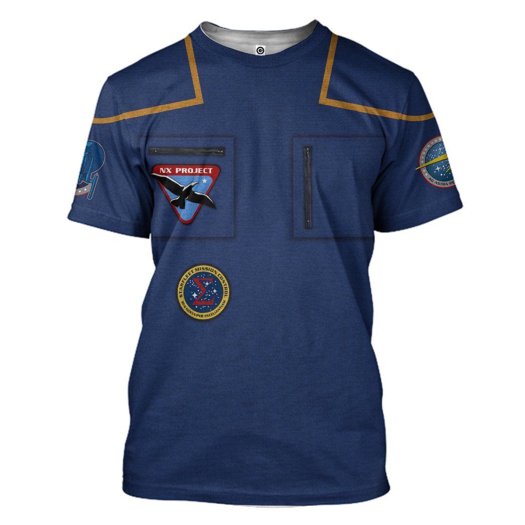 Gearhuman 3D Star Trek Jonathan Archer Custom Tshirt Apparel GW21095 3D T-shirt T-Shirt S