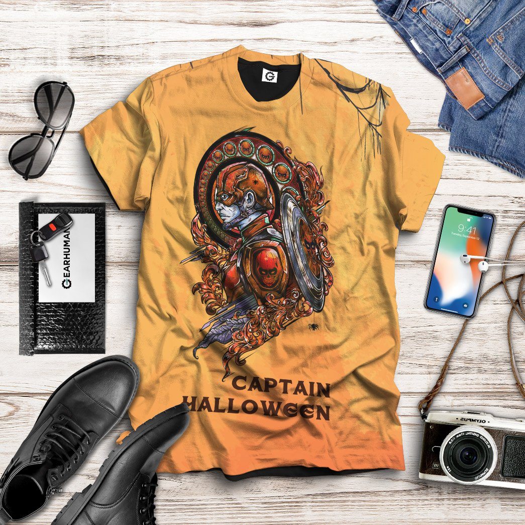 Gearhuman 3D Captain Halloween Custom Tshirt Apparel GJ02102 3D T-shirt