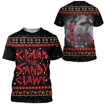Gearhumans 3D Kidnap The Sandy Claws Ugly Custom Tshirt Apparel