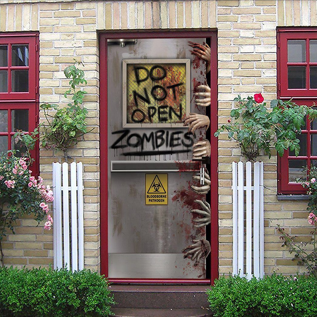 Gearhuman 3D Do Not Open Zombies Halloween Custom Door Stickers GV23097 Door Stickers Door Stickers S