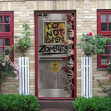 Gearhumans 3D Do Not Open Zombies Halloween Custom Door Stickers