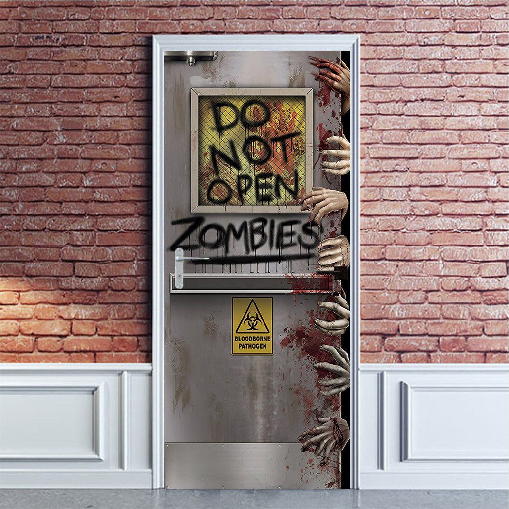 Gearhuman 3D Do Not Open Zombies Halloween Custom Door Stickers GV23097 Door Stickers