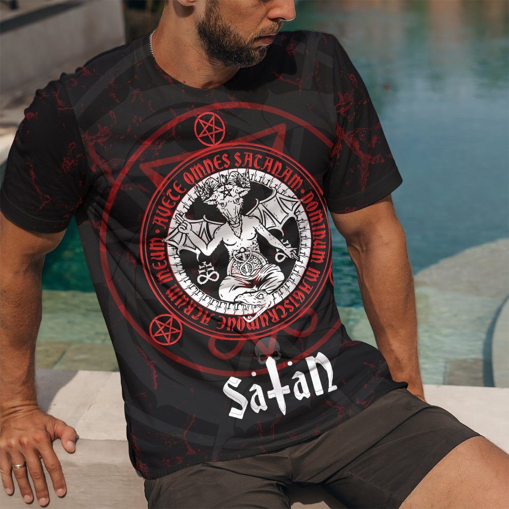 Gearhuman 3D Sigil Of Baphomet Custom Tshirt Apparel GW21093 3D T-shirt