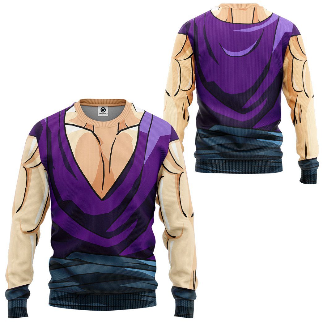 Gearhuman 3D Son Gohan Dragon Ball Custom Sweatshirt Apparel GV24091 Sweatshirt