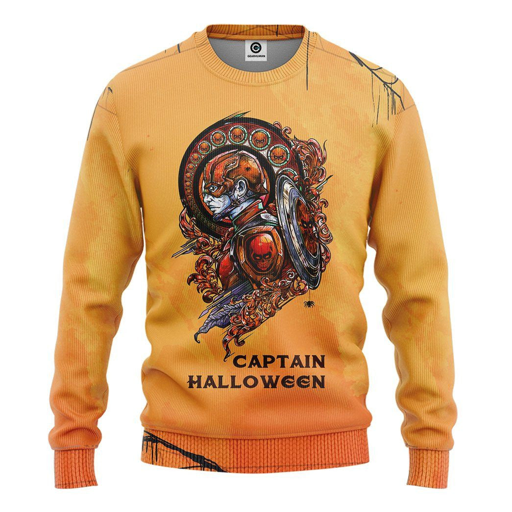 Gearhuman 3D Captain Halloween Custom Sweatshirt Apparel GJ02102 Sweatshirt Sweatshirt S