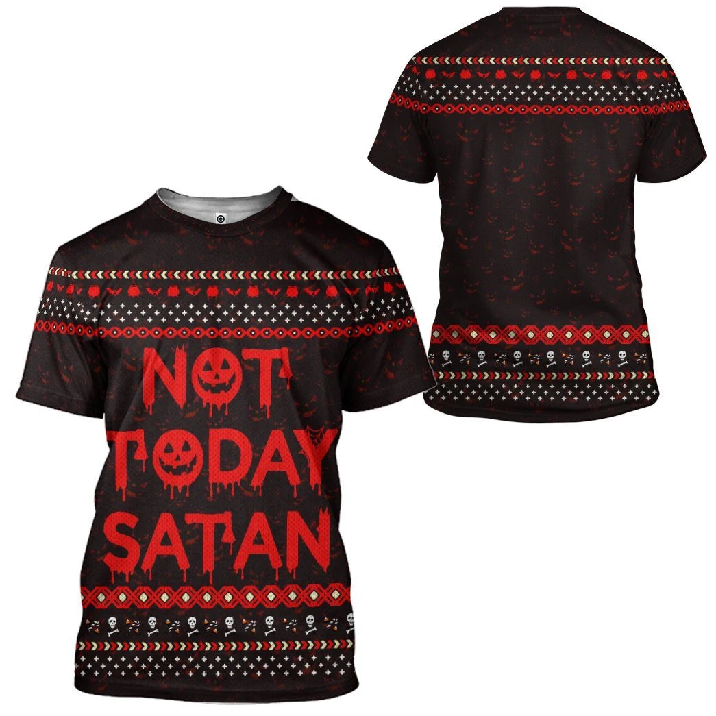 Gearhuman 3D Not Today Satan Ugly Custom Tshirt Apparel GN14092 3D T-shirt