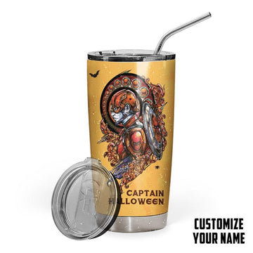 Gearhumans 3D Captain Halloween Custom Tumbler