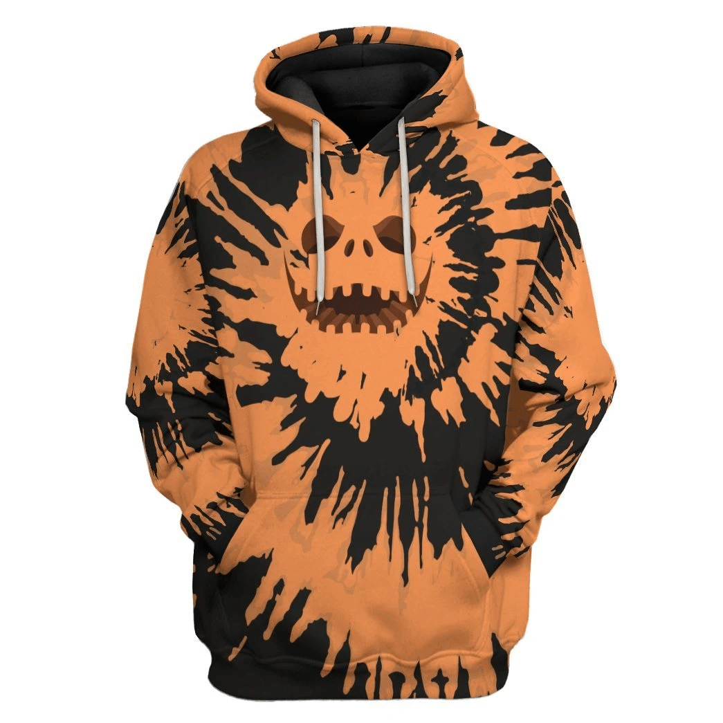 Gearhuman 3D Jack Skellington Tie Dye Custom Hoodie Apparel GW18093 3D Custom Fleece Hoodies Hoodie S