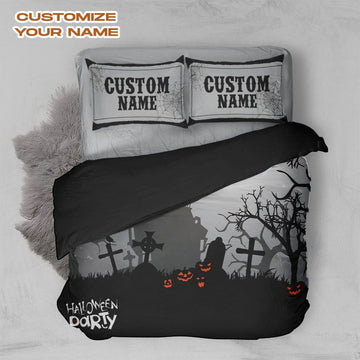 Gearhumans 3D Happy Halloween Party Custom Bedding Set