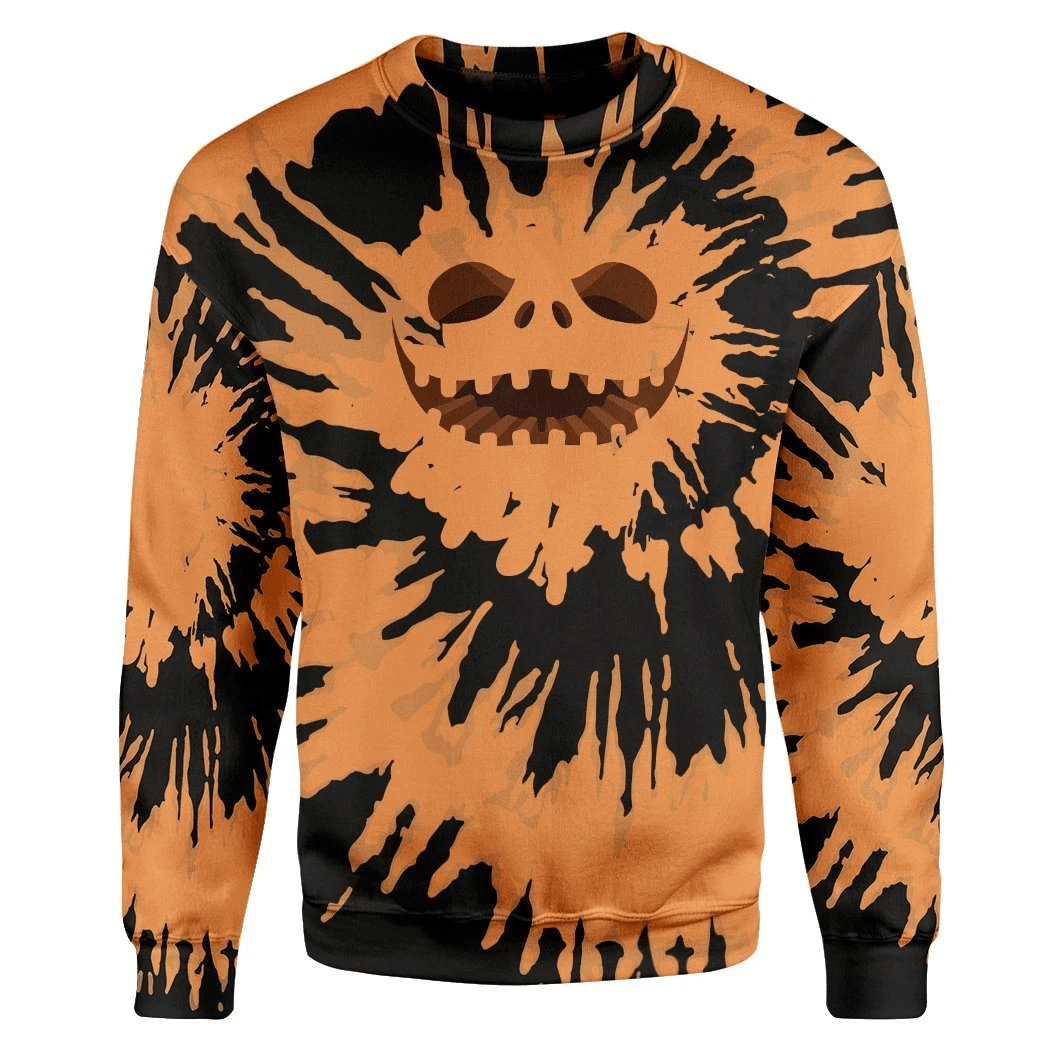 Gearhuman 3D Jack Skellington Tie Dye Custom Sweatshirt Apparel GW18093 Sweatshirt Sweatshirt S