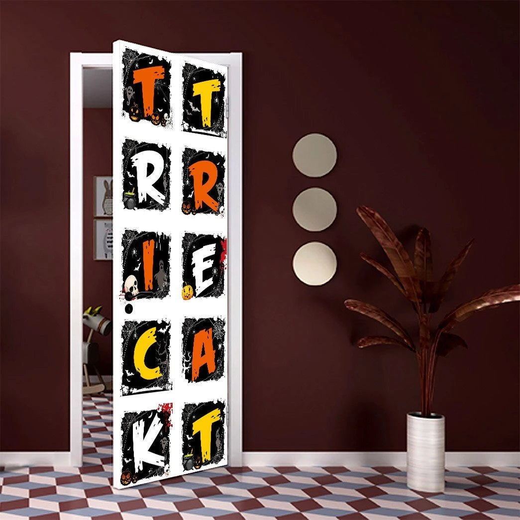 Gearhuman 3D Trick Or Treat Halloween Custom Door Stickers GV230911 Door Stickers