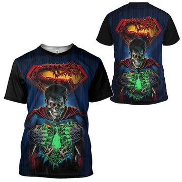 Gearhumans 3D Zombie Superman Custom Tshirt Apparel