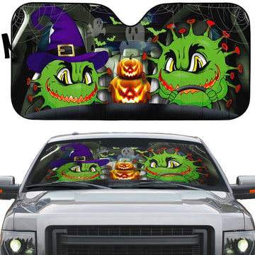 Gearhumans 3D Angry Virus Halloween Custom Car Auto Sunshade