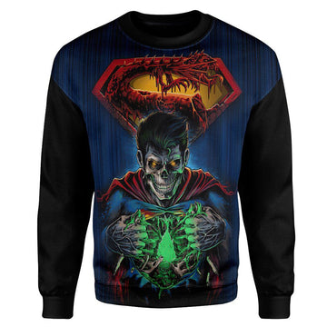 Gearhuman 3D Zombie Superman Custom Sweatshirt Apparel GW18092 Sweatshirt Sweatshirt S