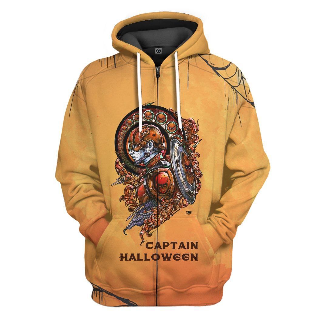 Gearhuman 3D Captain Halloween Custom Hoodie Apparel GJ02102 3D Apparel Zip Hoodie S