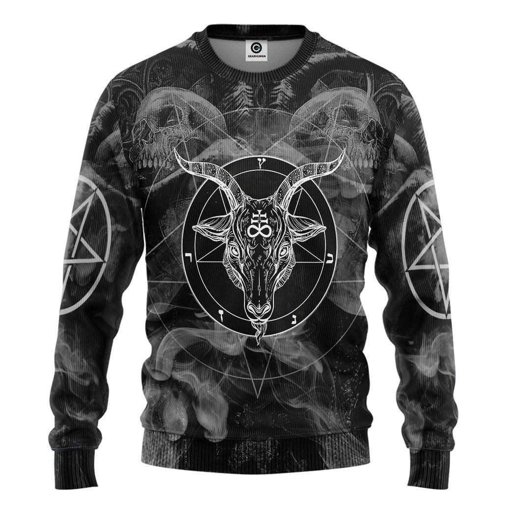 Gearhuman 3D Satanic Not Today Jesus Custom Sweatshirt Apparel GW30094 Sweatshirt Sweatshirt S