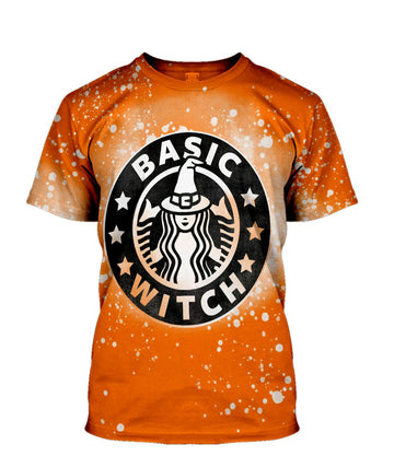 Gearhumans 3D Halloween Basic Witch SB Custom Bleached Shirts