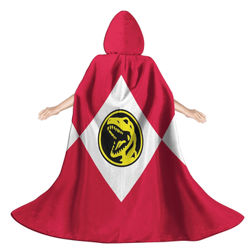 Gearhumans 3D Red Ranger Custom Hooded Cloak