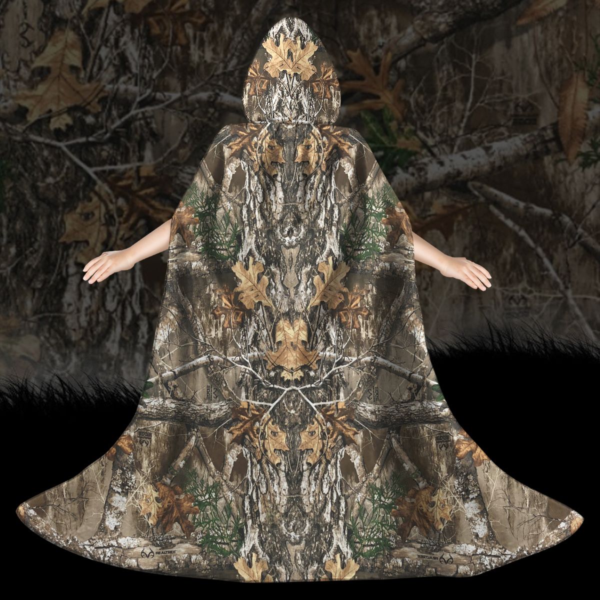 Camouflage Hooded Cloak - Youth popular size