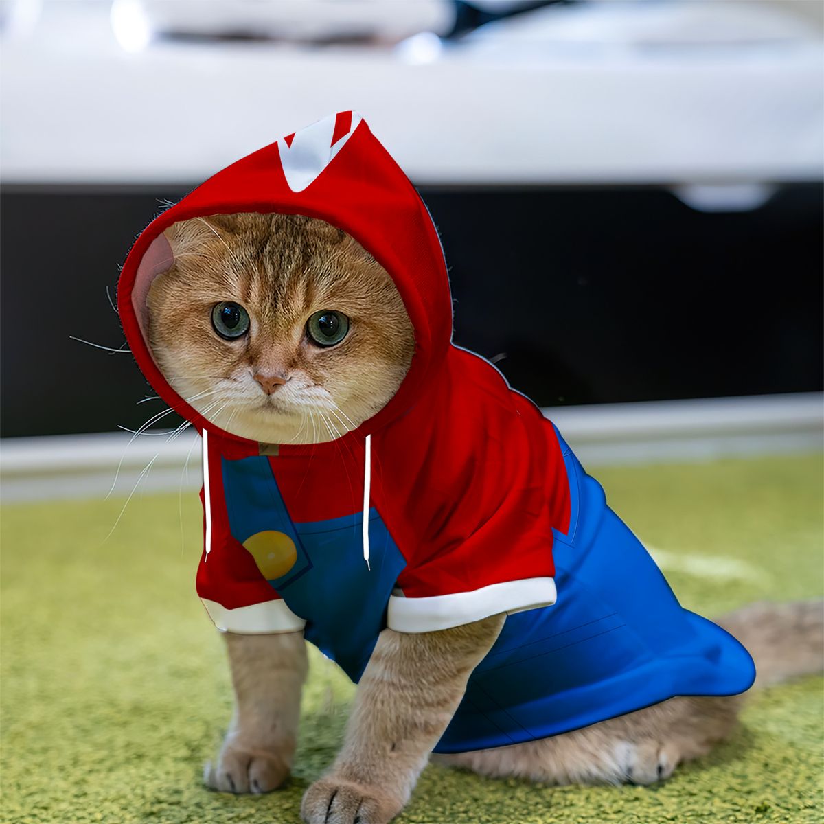 Gearhumans 3D Mario Custom Pet Hoodie - Main Image