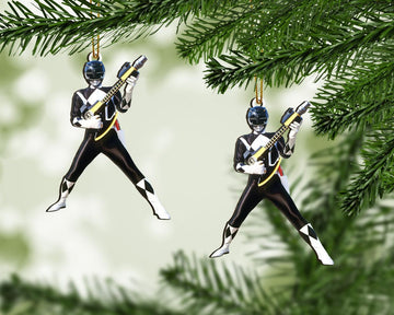 Gearhumans 3D Mighty Morphin Black Power Rangers Custom Christmas Ornament