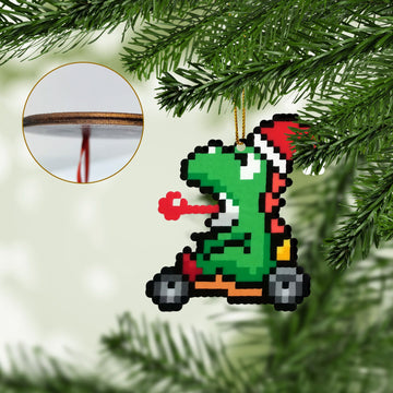 Gearhumans 3D Merry Christmas Yoshi 8 bit Go Go Custom Ornaments