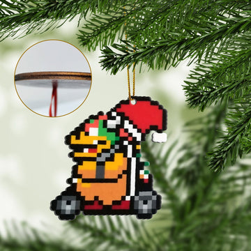 Gearhumans 3D Merry Christmas Bowser 8 bit Go Go Custom Ornaments