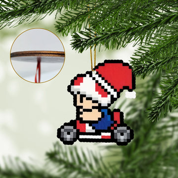 Gearhumans 3D Merry Christmas Toad 8 bit Go Go Custom Ornaments