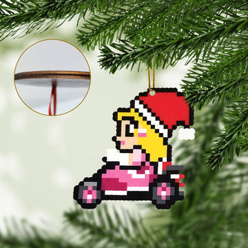 Gearhumans 3D Merry Christmas Peach Princess 8 bit Go Go Custom Ornaments