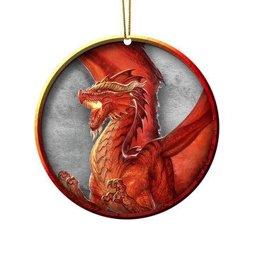 Gearhumans 3D DnD Red Dragon Custom Ornament
