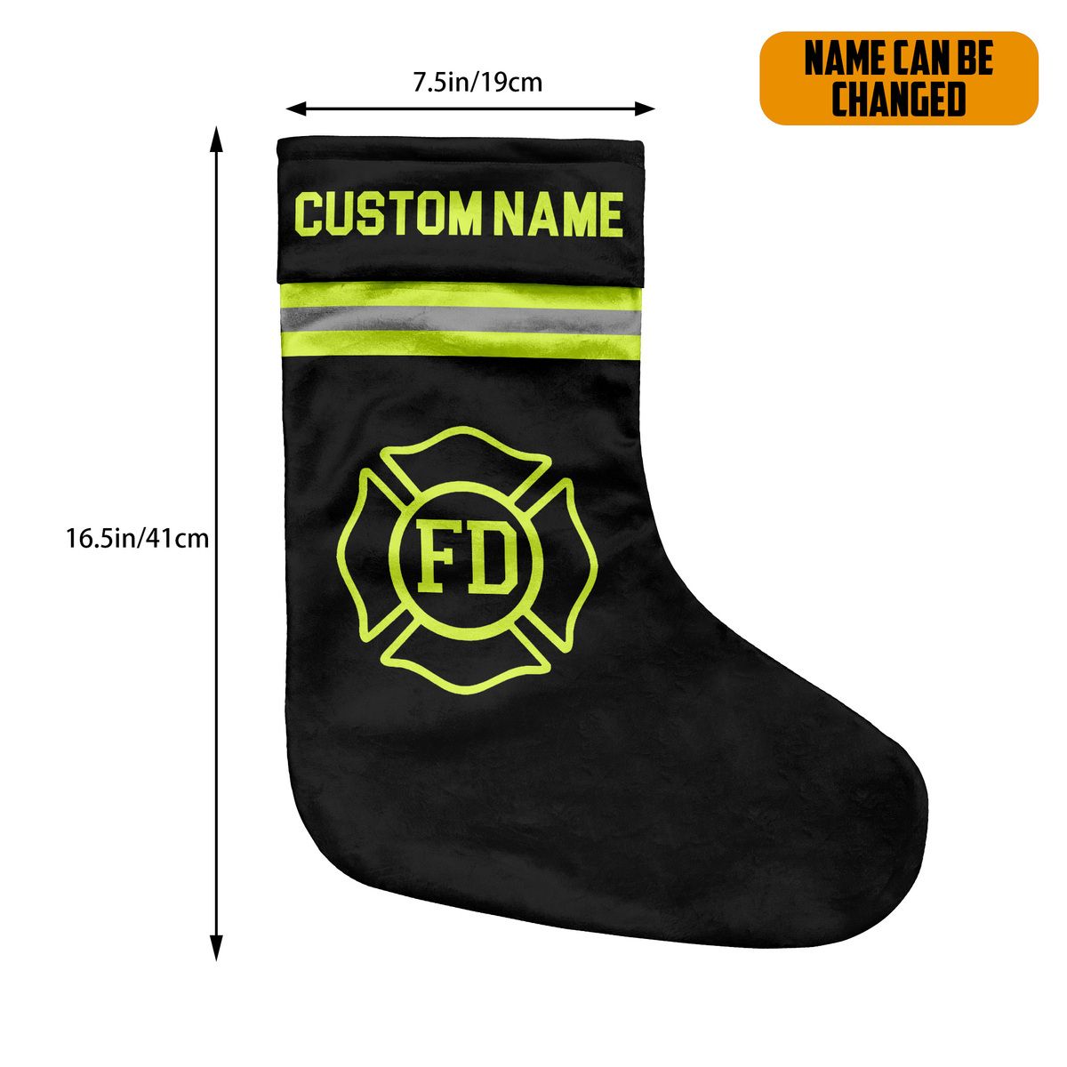 Gearhumans 3D Christmas Firefighter Custom Name Christmas Socks