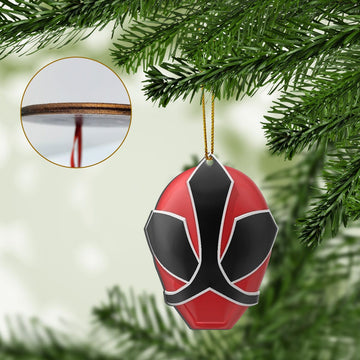 Gearhumans 3D Shinkenger Red Power Rangers Christmas Custom Ornament