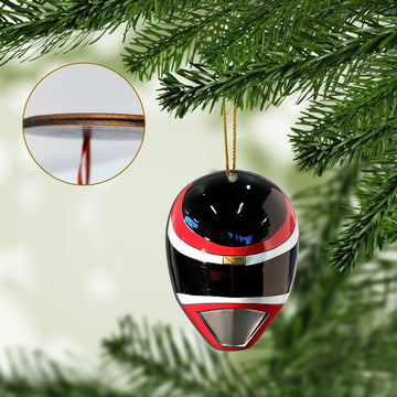 Gearhumans 3D Red Power Rangers In Space Christmas Custom Ornament