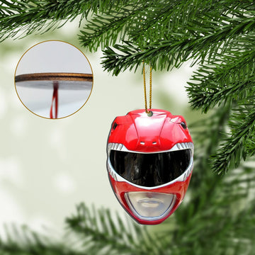 Gearhumans 3D Red Power Rangers Christmas Custom Ornament