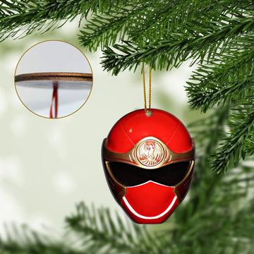 Gearhumans 3D Ninja Storm Red Power Rangers Christmas Custom Ornament