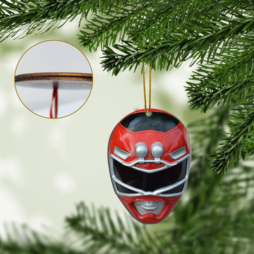 Gearhumans 3D Red Power Rangers Turbo Christmas Custom Ornament