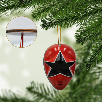 Gearhumans 3D Red Power Rangers Zeo Christmas Custom Ornament