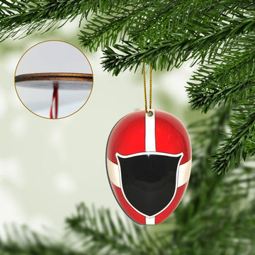 Gearhumans 3D Lightspeed Rescue Red Power Rangers Christmas Custom Ornament