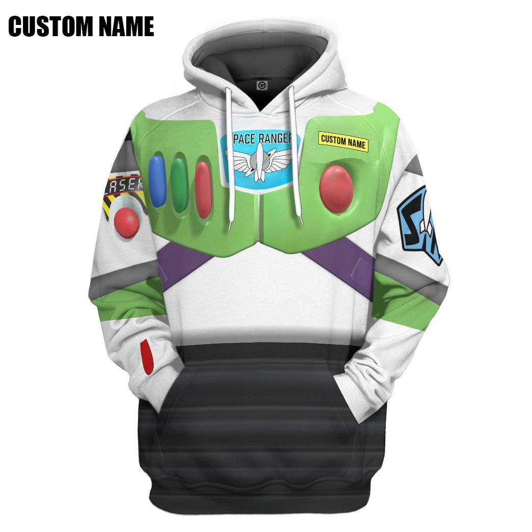 Gearhumans 3D Toy Story Buzz Lightyear Space Ranger Cosplay Custom Name Tshirt Hoodie Apparel