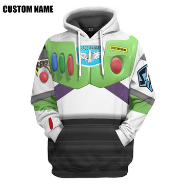 Gearhumans 3D Toy Story Buzz Lightyear Space Ranger Cosplay Custom Name Tshirt Hoodie Apparel