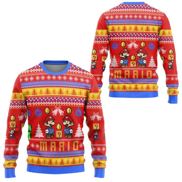 Gearhumans 3D Super Mario Mario Custom Ugly Sweater