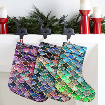 Gearhumans 3D THE MOST PINK SPARKLE MERMAID TAIL IN THE OCEAN CUSTOM CHRISTMAS STOCKING